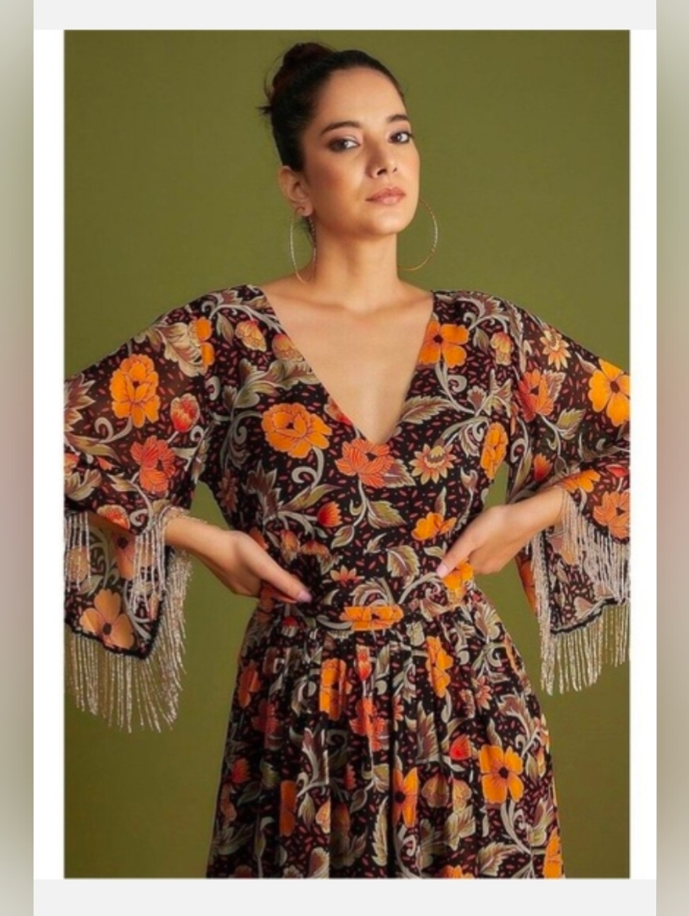 Anthropologie Verb by Pallavi Singhee Fringed Mini Dress size MP - Picture 9 of 13